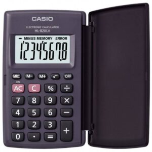 calculatrice casio simple chiffres avec etui noir