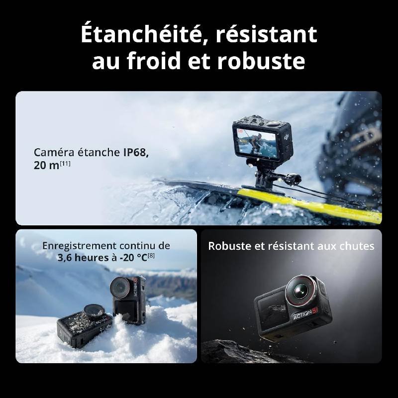 Caméra d’Action DJI Osmo 5 Pro 4K 120fps 40MP - Noir 6 camera d action dji osmo pro k fps mp noir e