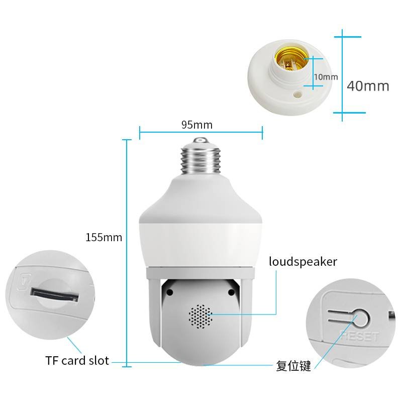 Caméra de Surveillance Intérieure D211 Ampoule 3MP SMART E27 3 camera de surveillance interieure d ampoule mp smart e u