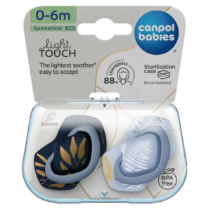 canpol babies sucette light touch symetrique gold bleu m m