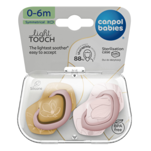 canpol babies sucette light touch symetrique gold pink m m