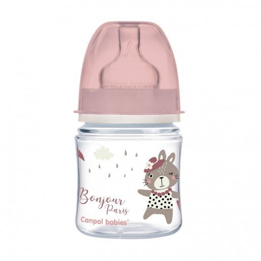 CANPOL BABIES BIBERON ANTICOLIQUE COL LARGE BONJOUR PARIS 120ML PP 35/231 1 canpol babies biberon anticolique col large bonjour paris ml pp