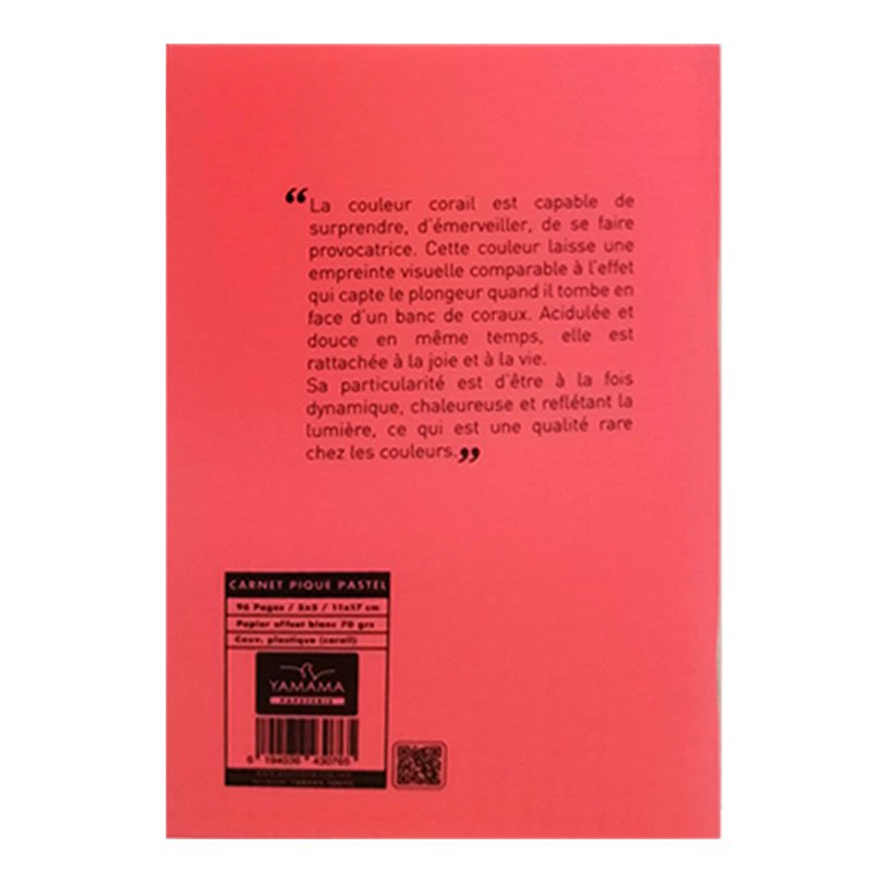 Carnet Piquée YAMAMA 96 Pages 5/5 70gr Avec Couverture plastique Pastel 2 carnet piquee yamama pages gr avec couverture plastique pastel