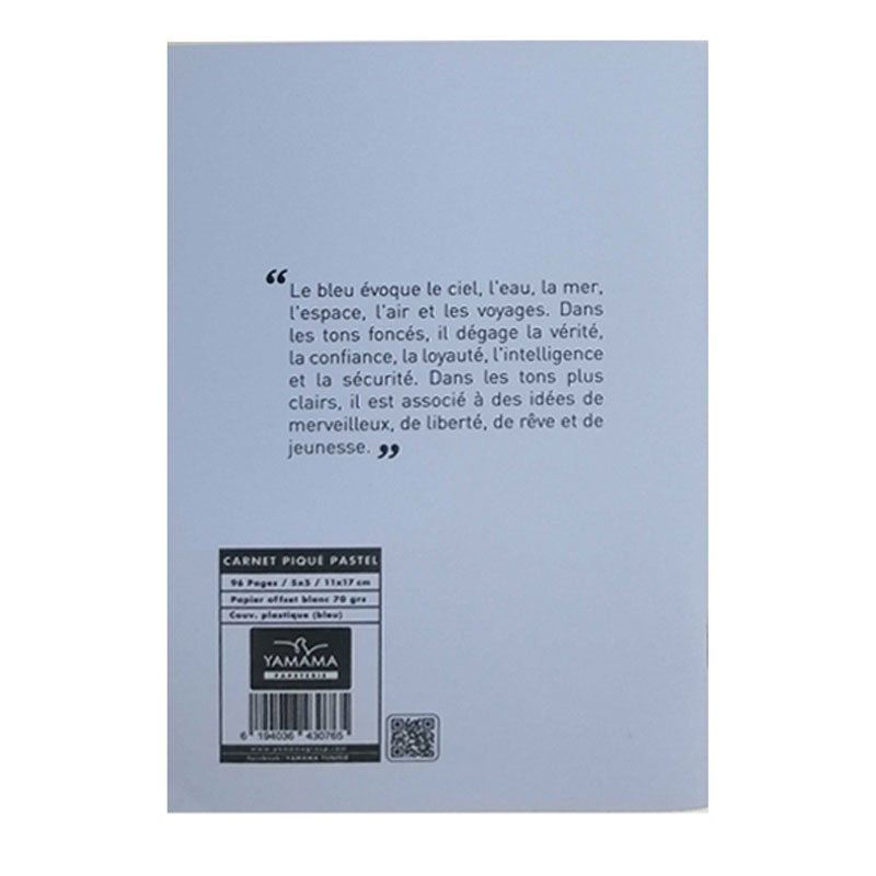 Carnet Piquée YAMAMA 96 Pages 5/5 70gr Avec Couverture plastique Pastel 4 carnet piquee yamama pages gr avec couverture plastique pastel