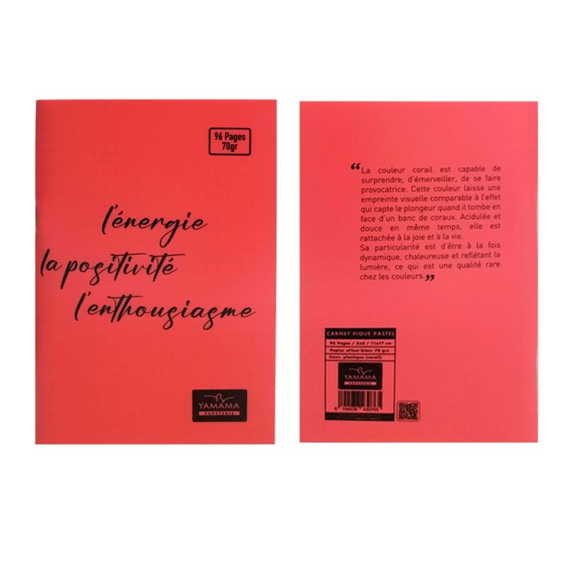 Carnet Piquée YAMAMA 96 Pages 5/5 70gr Avec Couverture plastique Pastel 5 carnet piquee yamama pages gr avec couverture plastique pastel