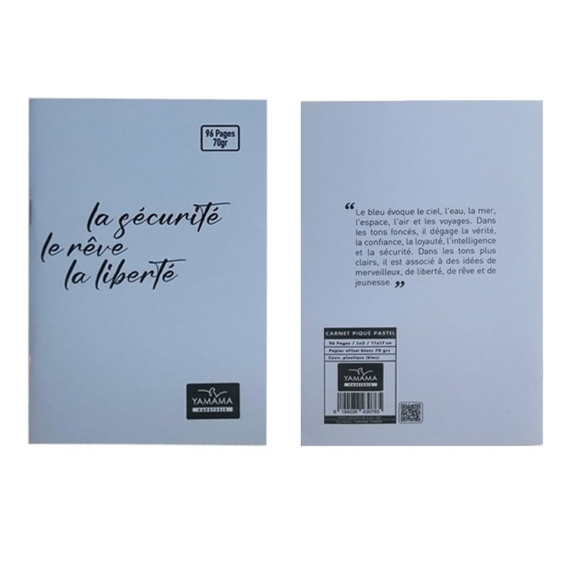 Carnet Piquée YAMAMA 96 Pages 5/5 70gr Avec Couverture plastique Pastel 6 carnet piquee yamama pages gr avec couverture plastique pastel
