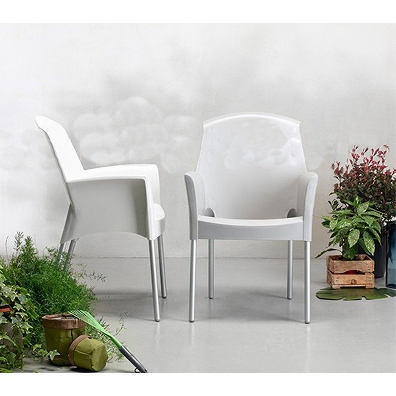 Chaise Holiday avec Pieds Chromés - Gris 2 chaise holiday avec pieds chromes gris