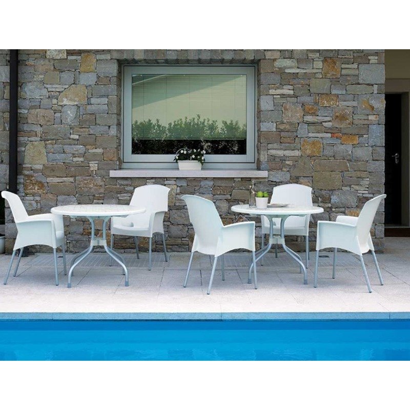 Chaise Holiday avec Pieds Chromés - Gris 3 chaise holiday avec pieds chromes gris