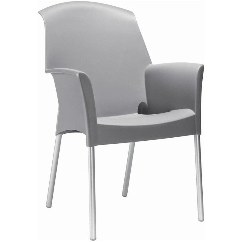 Chaise Holiday avec Pieds Chromés - Gris 1 chaise holiday avec pieds chromes gris