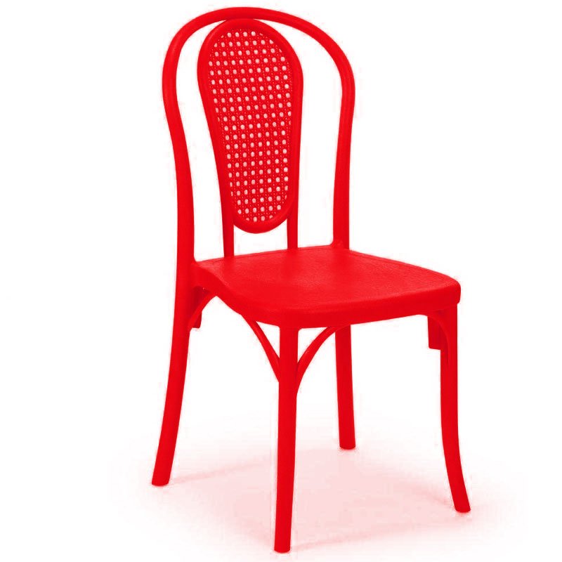 Chaise Plastique SOFPINCE Floris Sans Accoudoirs - Rouge 1 chaise sofpince floris rouge