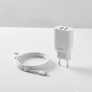 chargeur inkax hc ip lightning pour iphone blanc t