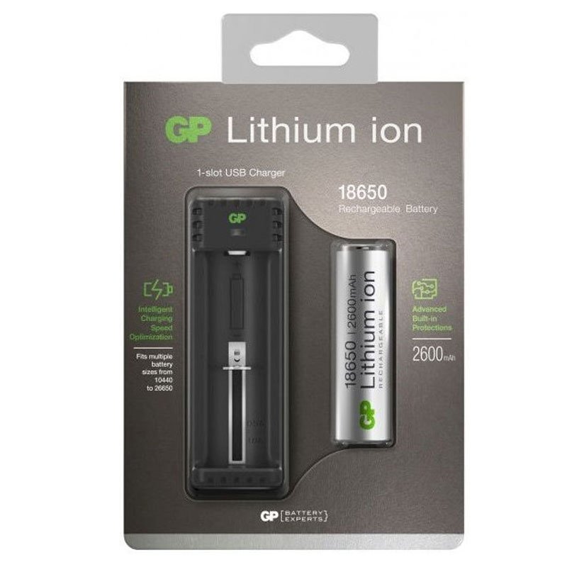 Chargeur Pile LI-ION GP L111 18650 1 chargeur pile li ion gp l