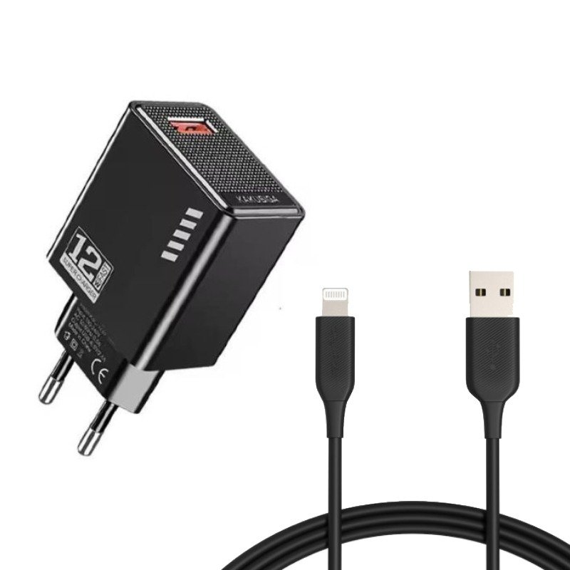 Chargeur smartphone KAKUSIGA Avec Cable USB vers IOS - Noir 1 chargeur smartphone kakusiga avec cable usb vers ios noir