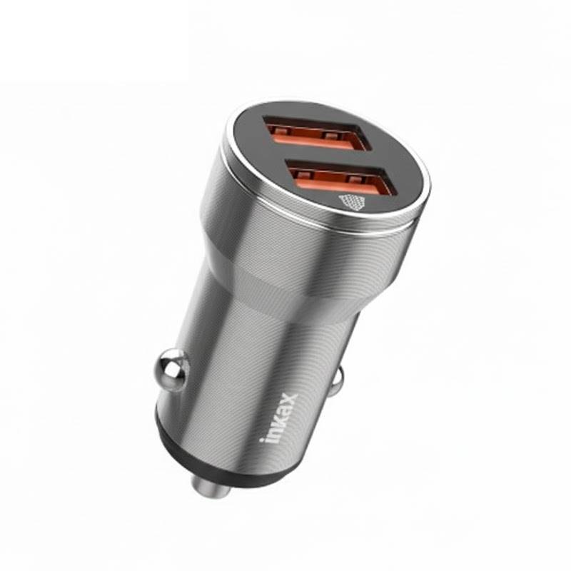 Chargeur Voiture INKAX CA02B Avec Câble Type-C - Silver 2 chargeur voiture inkax ca b avec cable type c silver l