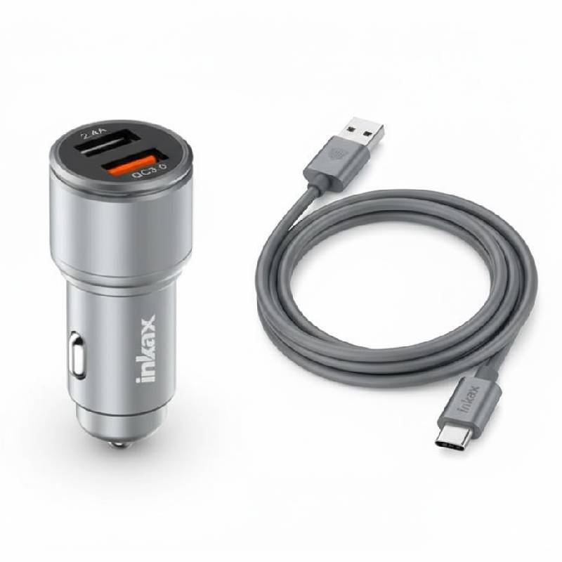 Chargeur Voiture INKAX CA27 30 Watts Avec Câble Type-C - Silver 1 chargeur voiture inkax ca watts avec cable type c silver e