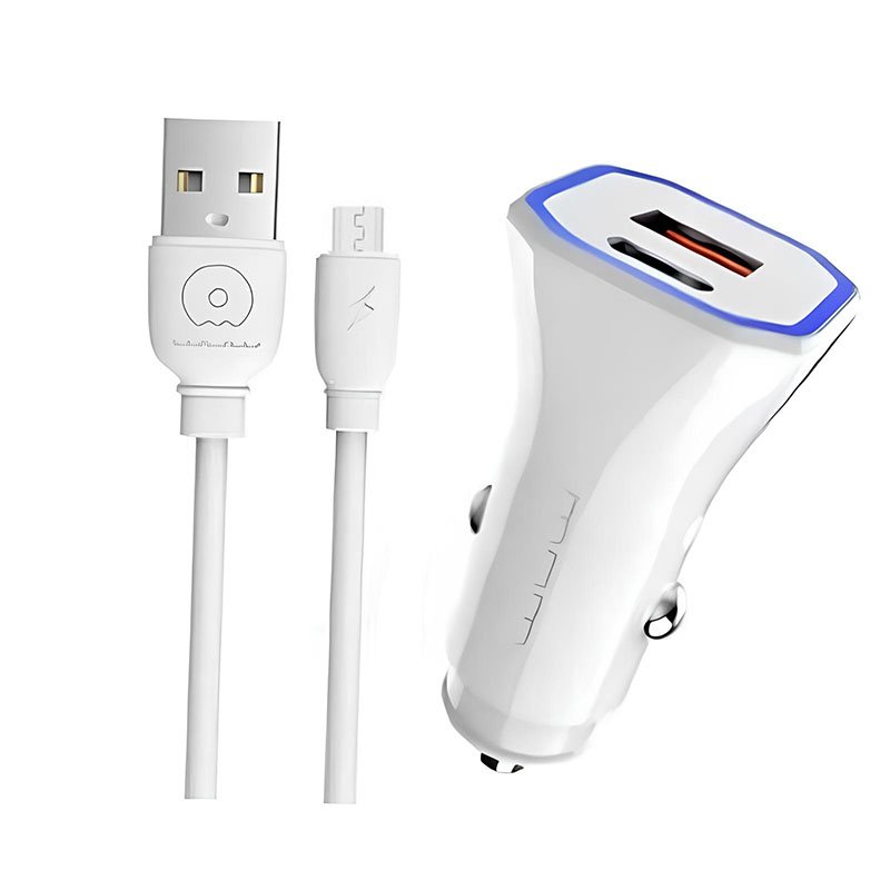Chargeur Voiture WUW T54 Avec Câble Micro-USB - Blanc 1 chargeur voiture wuw t avec cable micro usb blanc