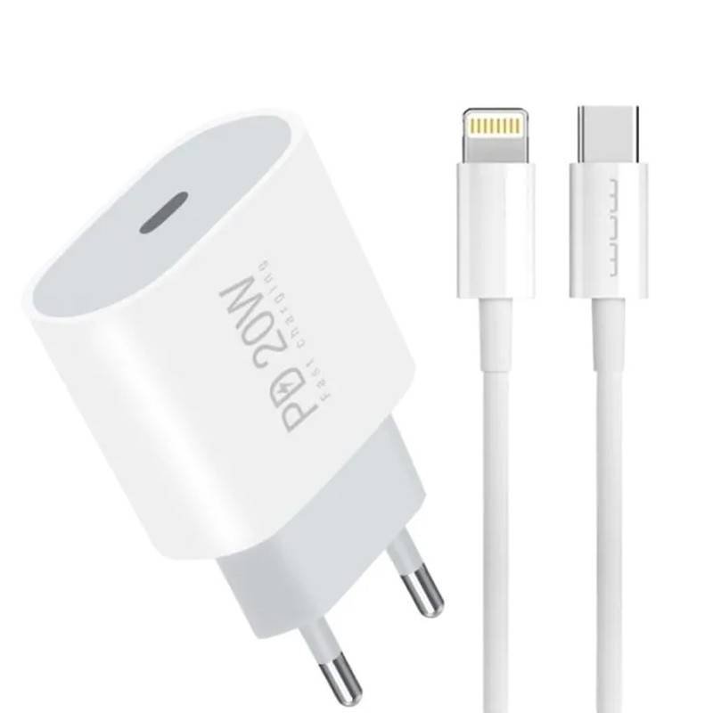 Chargeur WUW T79 20W USB-C avec Câble Lightning - Blanc 1 chargeur wuw t w usb c avec cable lightning blanc x