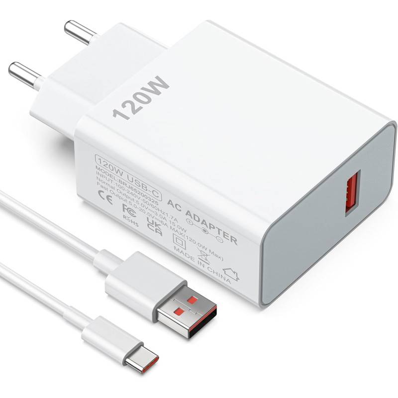 Chargeur Ultra-Rapide 120W Avec Câble USB vers Type-C 2 chargeur xiaomi ultra rapide w avec cable usb c vers usb c m