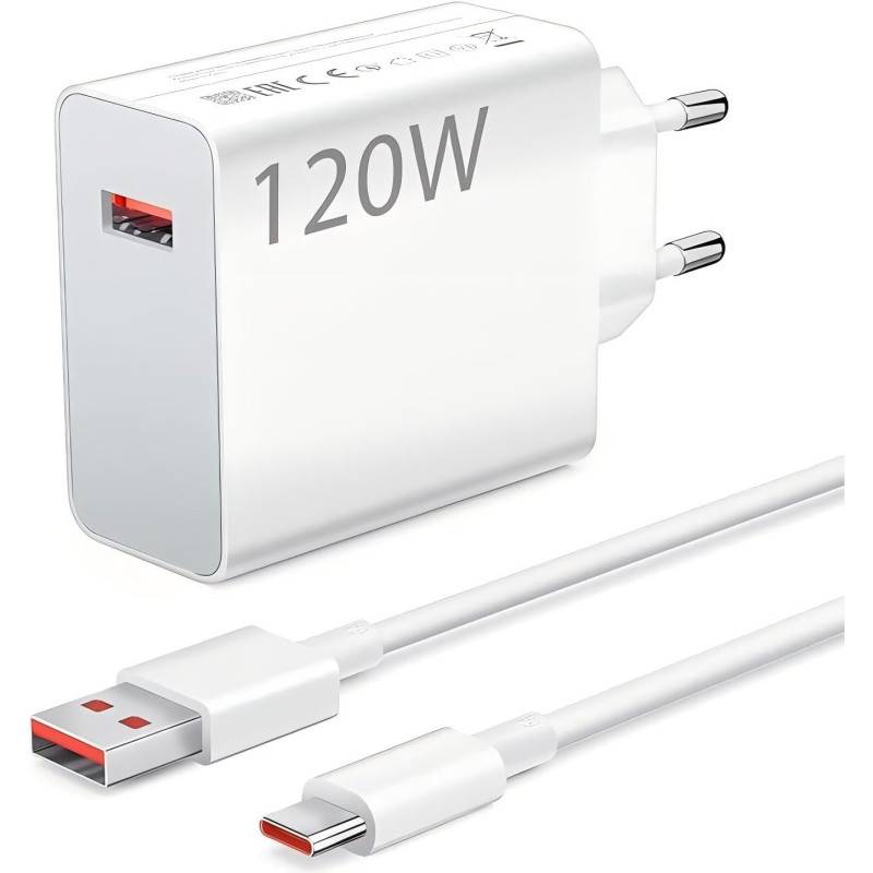 Chargeur Ultra-Rapide 120W Avec Câble USB vers Type-C 1 chargeur xiaomi ultra rapide w avec cable usb c vers usb c z