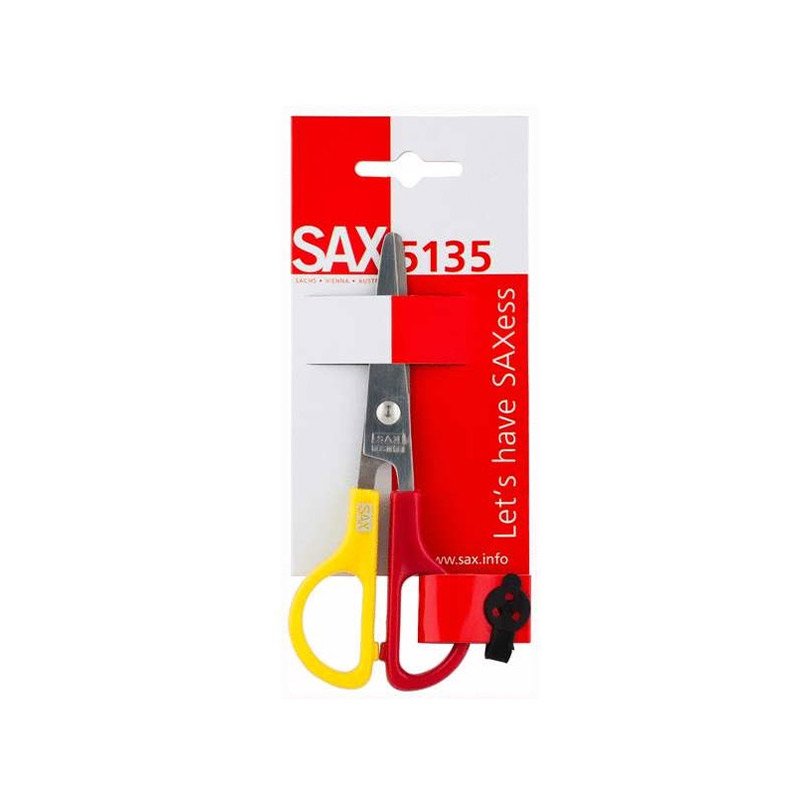 Ciseaux de Bureau SAX SAX5135 13.5 cm Inoxydables - Rouge et jaune 1 ciseau sax cm sax