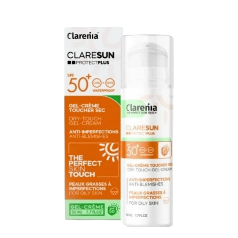 CLARENIA CLARESUN ECRAN GEL CREME TOUCHER SEC SPF50+ 50ML 1 clarenia claresun ecran gel creme toucher sec spf ml