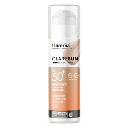 CLARENIA CLARESUN FOND DE TEINT 02 MEDIUM SPF50+ WATERPROOF 50ML 2 clarenia claresun fond de teint medium spf waterproof ml