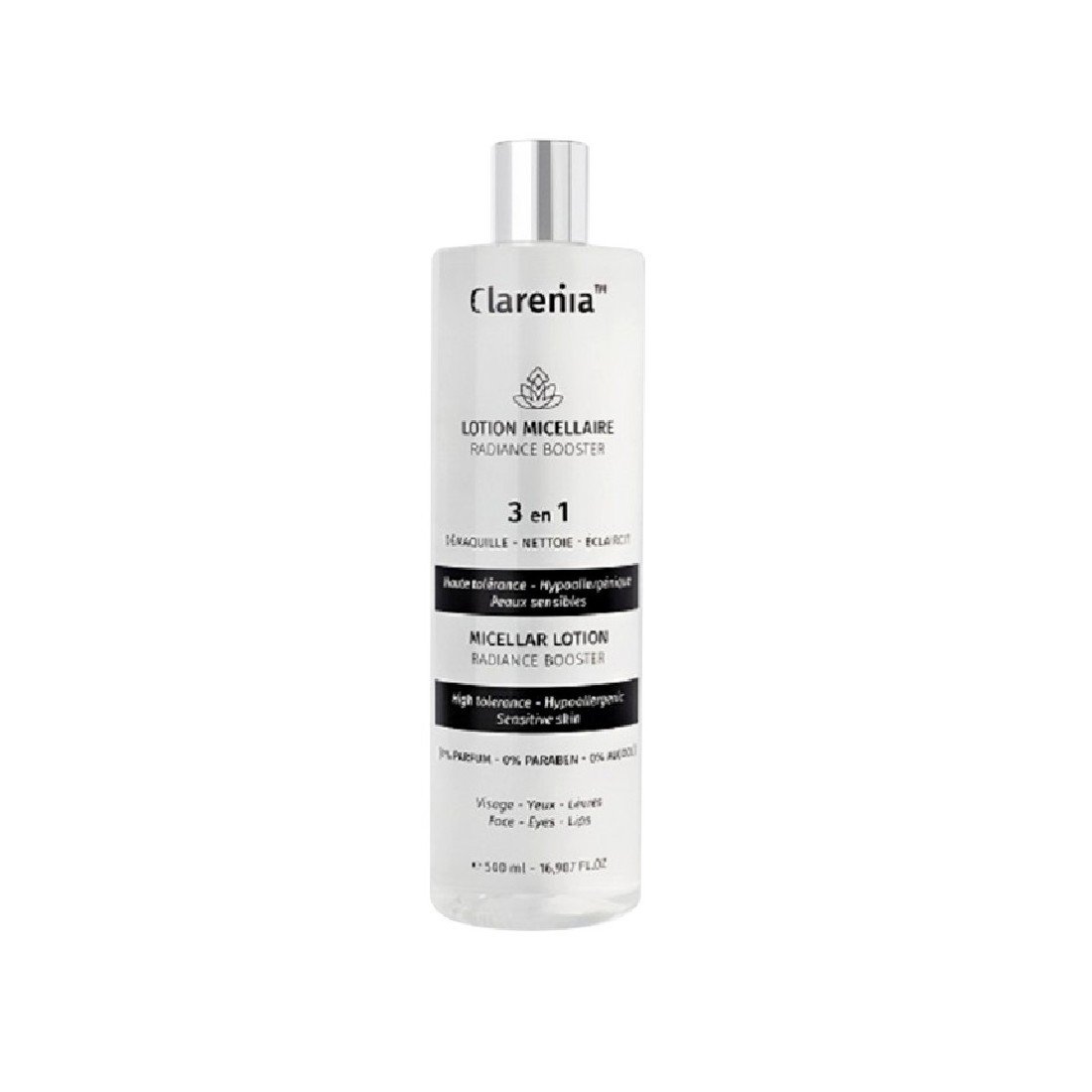 CLARENIA EAU MICELLAIRE RADIANCE BOOSTER 3EN1 500ML 1 clarenia eau micellaire radiance booster en ml