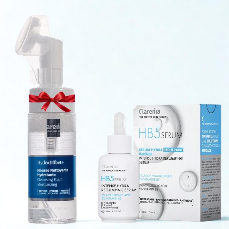CLARENIA HB5 SERUM HYDRA REPULPANT 30ML+MOUSSE NETTOYANTE HYDRATANTE 150ML (OFFERT) 1 clarenia hb serum hydra repulpant mlmousse nettoyante hydratante ml offert
