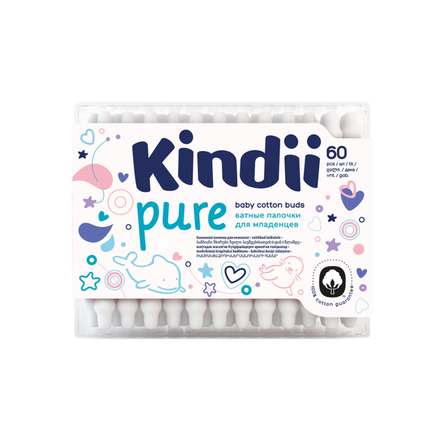 CLEANIC KINDII COTONS TIGES POUR BEBE BOITE RECTANGULAIRE 60 PIECES 1 cleanic kindii cotons tiges pour bebe boite rectangulaire pieces