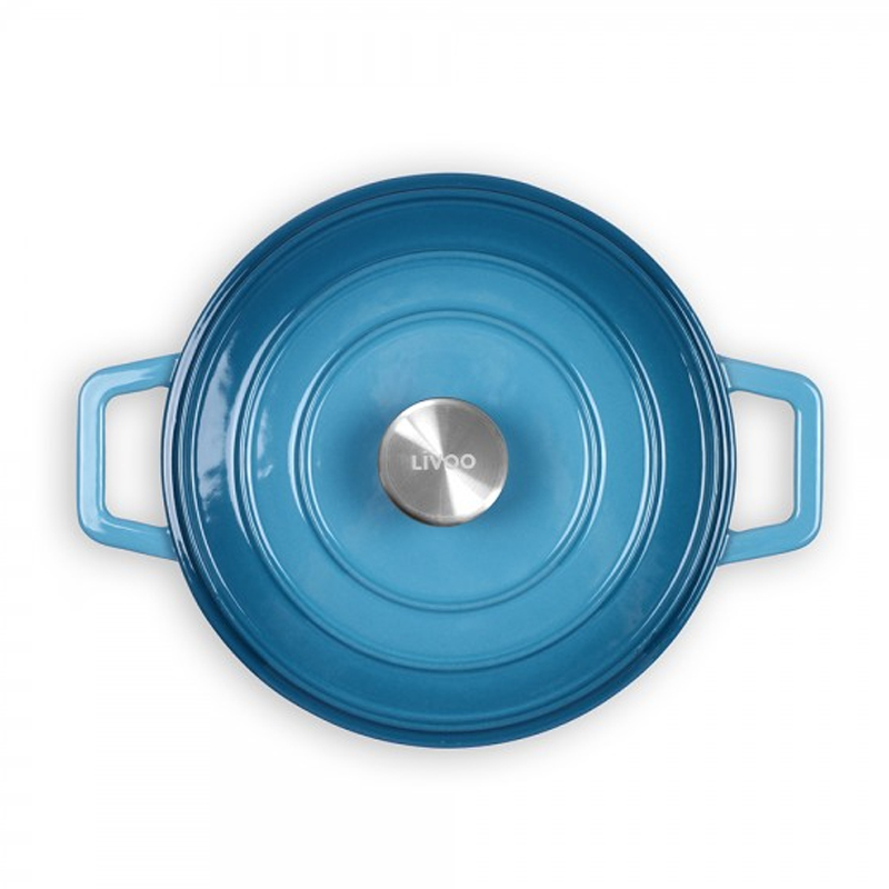 Cocotte Ronde LIVOO Avec Couvercle 24cm 4Litre - Bleu 2 cocotte ronde livoo l bleu