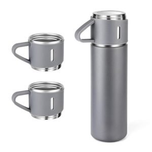 coffret thermos ml avec tasses gris