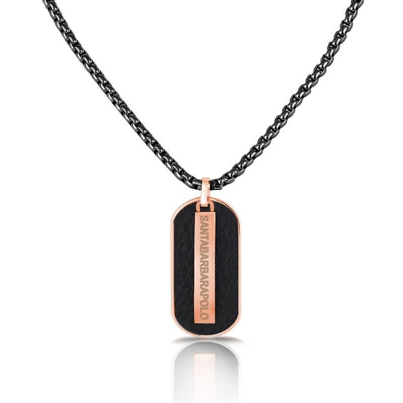 Collier Femme POLO SANTA BARBARA - Noir & Rose Gold 1 collier femme polo santa barbara noir rose gold sbj