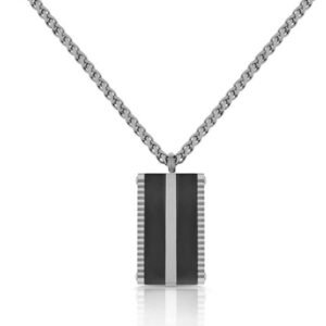 collier femme polo santa barbara noir silver sbj