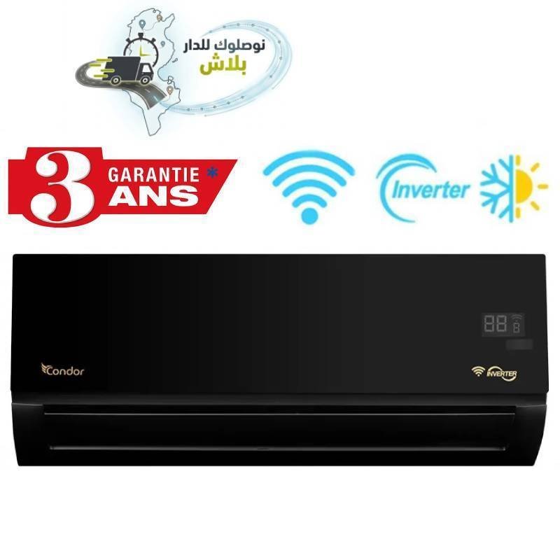 Climatiseur Condor Inverter 12000 BTU Smart Tropicalise Chaud/Froid - Noir 1 condor alpha smart btu inverter tropicalis t noir h