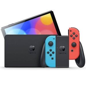 console de jeux nintendo switch oled bleu rouge mario kart deluxe y