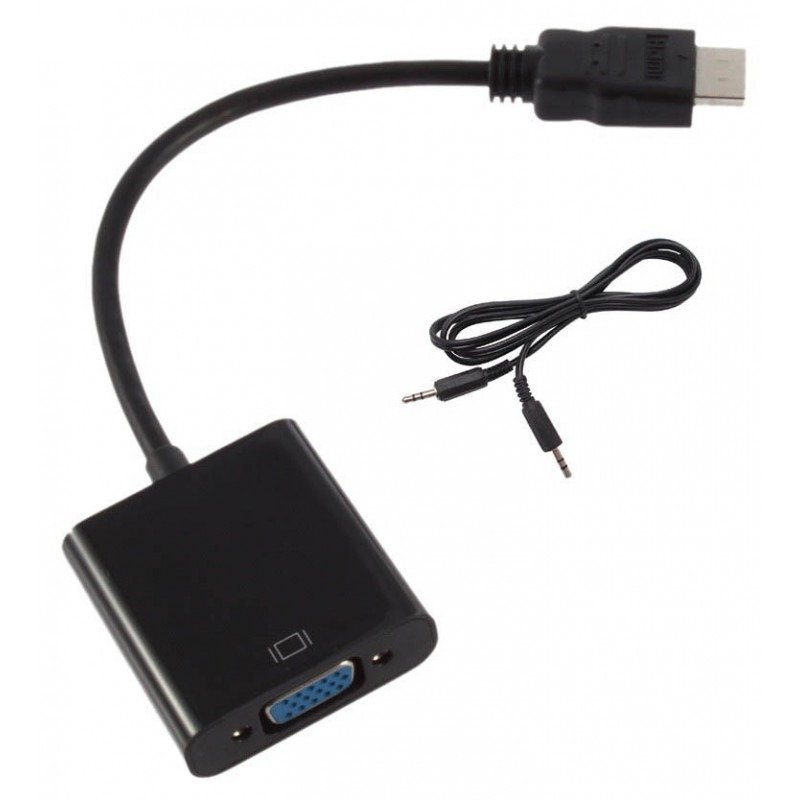Convertisseur HDMI Mâle Vers VGA femelle + audio - Noir 1 convertisseur hdmi male vers vga femelle audio noir y