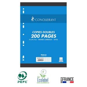 copies double conquerant pages gr grands carreaux seyes perforees a