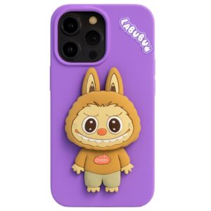 coque silicone labubu pour iphone pro violet z