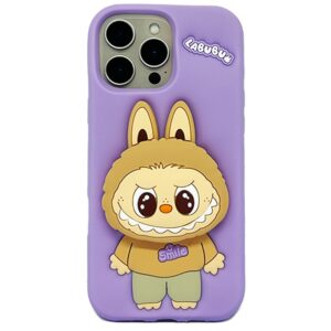 coque silicone labubu pour iphone pro max violet za