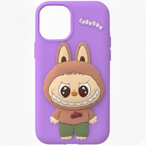 coque silicone labubu pour iphone pro lilas b
