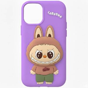 coque silicone labubu pour iphone pro max lilas