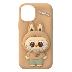 coque silicone labubu pour iphone pro max beige fonce