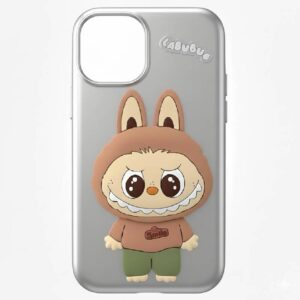coque silicone labubu pour iphone pro max silver