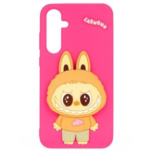 coque silicone labubu pour samsung a rose