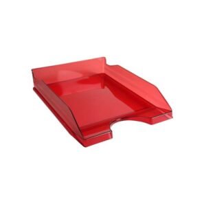 corbeille a courrier fapi pleine translucide rouge gy
