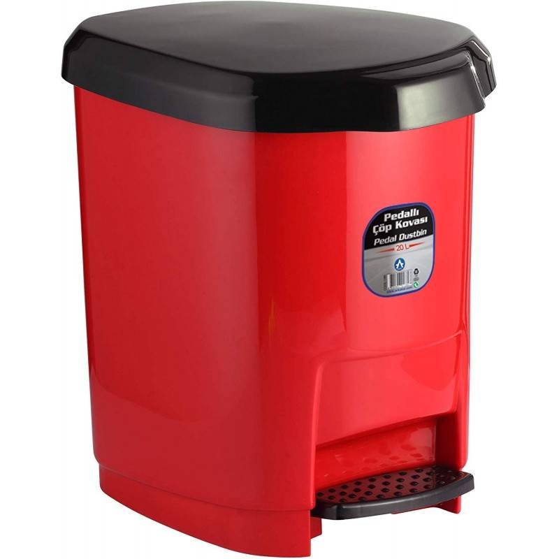 Corbeille à Papier ARK 20L Avec Pédale - Rouge 1 corbeille a papier ark l avec pedale rouge