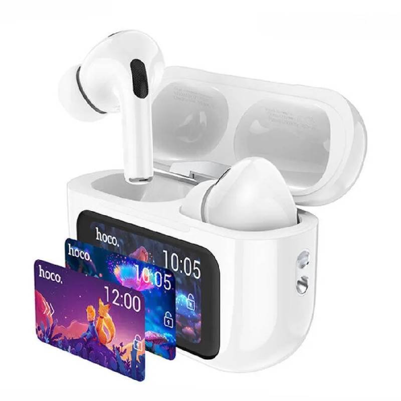 Écouteurs Sans Fil HOCO EW72 ANC Avec Ecran HD - Blanc 1 couteurs sans fil hoco ew anc avec ecran hd blanc