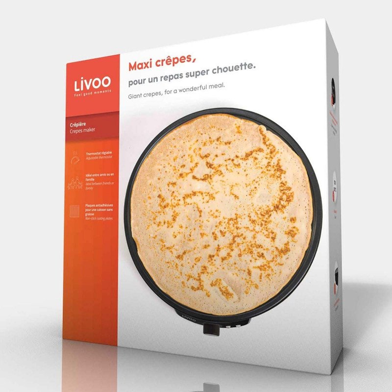 Crêpière Électrique LIVOO DOP196 1000W - Noir 4 cr pi re lectrique livoo dop w noir