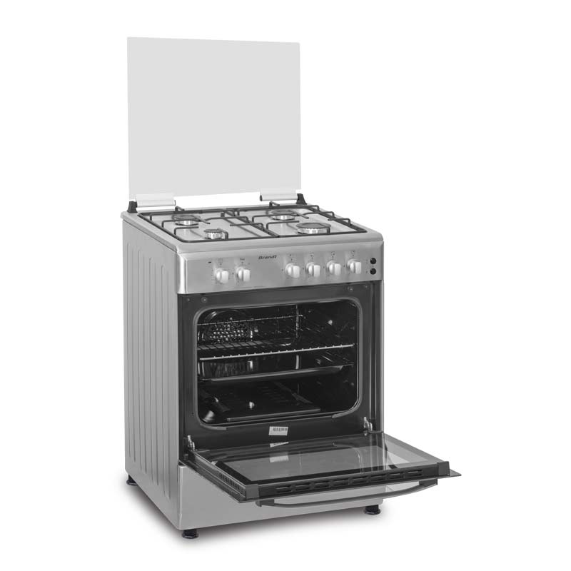 Cuisinière à Gaz BRANDT BGE6241X 60 cm 4 Feux + Wok 28 cm 2 cuisiniere a gaz brandt bgex cm feux