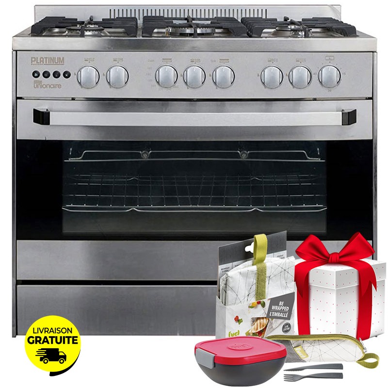 Cuisinière UNIONAIRE Platinum Smart 5 Feux + Cadeau 1 cuisiniere unionaire platinum smart feux inox s